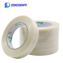 Large Width 25M/Roll Transparent Glass Fiber Tape Transparent Striped Single Side Adhesive Tape Sticky For Fixing And Packing