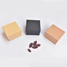 1pc Small Kraft Paper Box , Brown Cardboard Handmade Soap Box , White Craft Paper Christmas Gift Box Black Packaging Jewellery Box