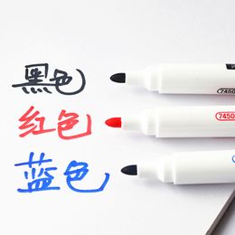 3pcs White Board Marker Pen for Whiteboard Glass Nonporous Surface Red Blue Black Ink Pens Office Meeting School Teaching A6904