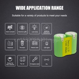 1.2V 1/2AA 600mAh Ni-MH Rechargeable Battery With Welding 2* Battery Alternative 2.4V 1/2AA for Electric razor shaver