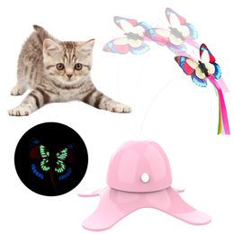 Cat Toys Funny Exercise Toy Smart Interactive Pet Toy Electric Rotating Kitten Toys With Butterfly Boring Interactive Puppy Toy