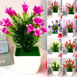 1Pc Artificial Flower Grass Potted Artificial Plants Plastic Flowers Household Wedding Spring Summer Living Room Decor