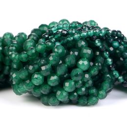 Natural Stone Beads Faced Green Jades For Jewelry Making Diy Necklace Accessories Bracelet Loose Beads 2/3/4mm 15inch