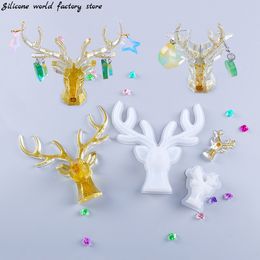 Silicone world Deer Horns Silicone Mould Jewellery Display Stand Mould Resin Mould Earrings Necklace Ring Jewellery Storage Rack Mould
