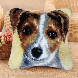 Knooppakket Smyrna Klink Haak Kleed Bloemen Cat And Dog Latch Hook Pillow Cross Stitch Pillows Embroidery Packages Pillow DIY