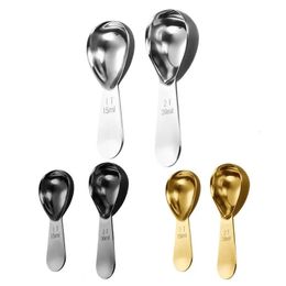 Coffee Scoop 2pcs Stainless Steel Tablespoon Cups Scoops Metal Measuring Spoons Coffeeware Exact Ergonomic 240410