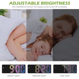 Xiaomi Mijia Digital Alarm Clock Colour LED Clock for Bedroom Electronic LED Desktop Clock Display 3 Alarm Settings Voice Control