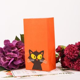 6PCS Halloween Paper Candy Box Gift Bags Colorful Cat Pumpkin Bat Cookie Candy Boxes Happy Halloween Party Kid Gifts Supplies
