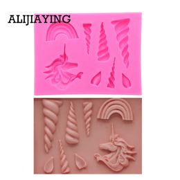 M1420 DIY Unicorn rainbow Mould Sugarcraft Silicone Mould cake Decorating tool fondant chocolate Clay craft Resin moulds