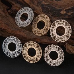 10pcs 30*30mm Round Geometry Charms Two Holes Connector Brass Charm Jewellery Making Accessories B4432