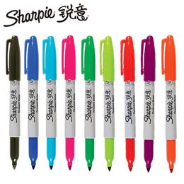 8 Pcs/Lot Original Sanford Sharpie Eco-friendly Fine Point Permanent Art Marker Pens 8 Colors Set Paint Marker