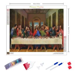 RUOPOTY 5D DIY Diamond Painting The Last Supper Mosaic Art Kits Diamond Embroidery Needlework Rhinestone Home Decor