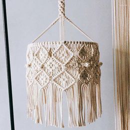 Tapestries Boho Decor Macrame Tapestry Wall Hanging Hand-woven Chandelier Lampshade House Model Room Coffee Restaurant