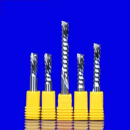 1pcs 5A 3.175/4/6mm Single Flute Left Down Cut Spiral Carbide Milling Cutter CNC Router Bit Wood Tools Tungsten Steel End Mill