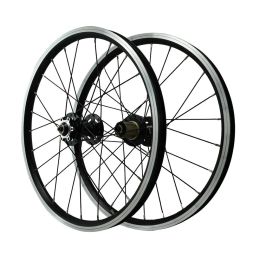 Folding Bike Wheelset, Disc Brake, Rim V Brake, 24H, AV Valve, Sealed Bearing Hubs, QR, F9X100mm, R9X135mm, 20 in, 406, 451