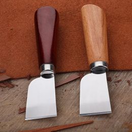 DIY Sharp Leather Skiving Knife Cutting Knife Tools DIY Leather Craft Safety Leather Cutting Knife with Wooden Handle Tool