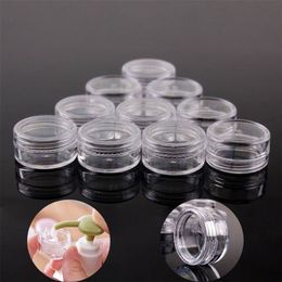 100pcs 2g 3g 5g Empty Plastic Cosmetic Makeup Jar Pots Transparent Sample Bottles Eyeshadow Cream Lip Balm Container Storage Box T273Y