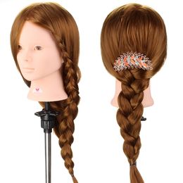 Neverland 50% Real Human Hair Mannequin Head For Makeup Hairstyles Professional Practise Dummy Doll Heads With White Blonde Hair