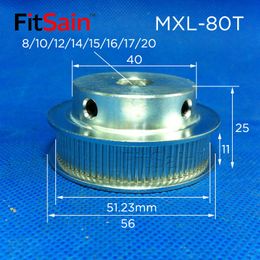 FitSain-MXL 20T+80T 1:4 Width 10mm Synchronous Wheel Stepper Motor Pulley Gear Reduction