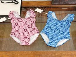 Kids Swimsuits Full Letter Print Swimwear Bodysuits Designer Summer One Piece Swimsuit For Girls8545882