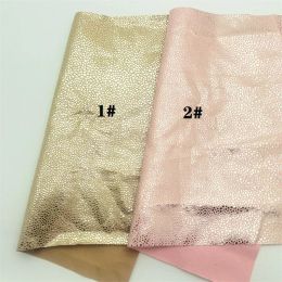 Metallic Pink Gold Dots Iridescent Synthetic Leather Fabric Vinyl Soft Leather for Bows Earrings Bags DIY21X29CM R294B