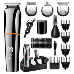 Clippers Kemei Digital Display 5 in 1 Hair Trimmer for Men Eyebrow Beard Trimmer Electric Hair Clipper Grooming Kit Haircut