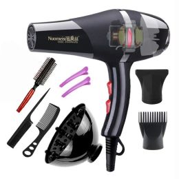Dryers Real 2100W Professional Hair Dryer High Power Styling Tools Blow Dryer Hot and Cold EU Plug Hairdryer 220240V Machine