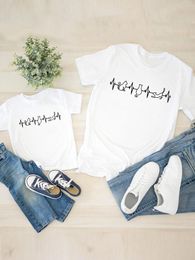 Women Kid Child Summer Vintage Music Love Mom Mama Girl Mother T Tee T-shirt Clothes O-neck Clothing Family Matching Outfits