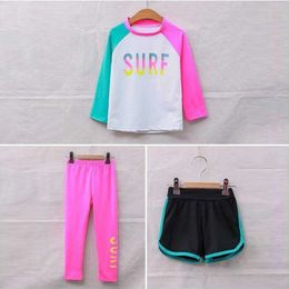 Children's Swimwear Girls Split Swimwear Long-sleeved Korean Sun Sun-proof Swimwear Quick Dry clothing for children