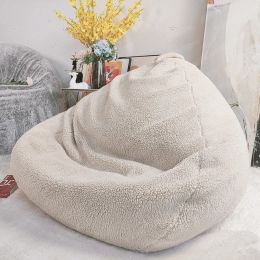 Big Fluffy Cashmere Fur Bean Bag Sofa Slipcover Envelope No Filler Comfy Floor Seat Washable Beanbag Chair for Adults Baby Kids