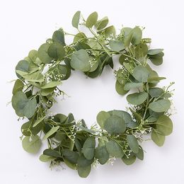 2 M Artificial Eucalyptus Garland Silk Fake Ivy Vines Greenery Rattan Plants Wreath for Wall Room Garden Home Wedding Decor