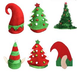 Plush Cute Elf Tree Hats Holiday Festival Party Costume Children Green Wedding navidad Christmas Decoration