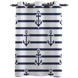 Sea And Nautical Anchor Window Curtain For Kids Room Home Blinds Curtains For Living Room Bedroom Window Drapes