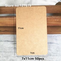 50PCS Multiple Sizes Kraft Paper Labels DIY Crafts Blank Packaging Hang Tag Gift Wedding/Birthday Party Candy Boxes Price Tags