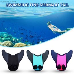 Diving Accessories New Mermaid Swimming Tail Single Fin Integrated Flipped Swimming Fin Childrens Swimming Training Fin Y240410