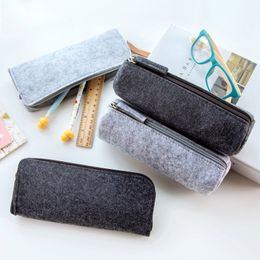 Kawaii Felt Pencil Case large capacity pen pouch Cute Korean Stationery pencil bag for girls School office supplies Organiser