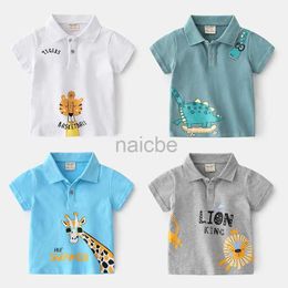 T-shirts Summer Cute Cartton Polo T-shirts For Boys Cotton Quality Breathable Fabric Kids Tops Tees Shirt Childrens Clothes 240410