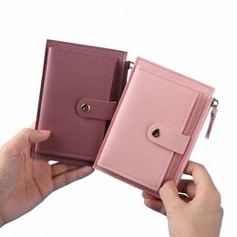 men Women Fi Solid Colour Credit Card ID Card Multi-slot Card Holder Casual PU Leather Mini Coin Purse Wallet Case Pocket j3Hh#