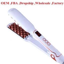 Classic 1 12 Inch Volumizing Hair Iron Hair Straightener Brush Comb 2 in 1 Hair Straightener Comb Crimper Waves Corn Brushes 240407