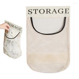 Storage Bags Trash Bag Holder Mesh Hang Dispenser Punch Free For Living Room Bedroom Kitchen