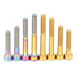 1 PC M6 Titanium Bolts 30/35/40mm Bicycle Headset Fixing Stem Top Cap Ti Screws for MTB BMX Bikes Fastening Bikes Accessories