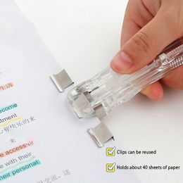 Transparent Clip Pusher Stapler Acrylic Document Pp Clip Test Paper Office Dovetail Clip Elliot Folder Pusher