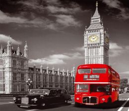 Direct Selling London Bus With Big Ben Cityscape Home Wall Decor Canvas Picture Art Unframed Landscape Hd Print Painting Arts7476941
