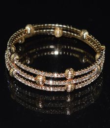 Bangle Fashion Exquisite Women039s Rhinestone Bracelet Multilayered Arm Cuff Silver Color Crystal Holiday Jewelry Gift5559955