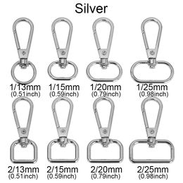 5PCS 13/15/20/25mm Metal Bags Strap Buckles Lobster Clasp Carabiner Snap Hook DIY KeyChain Bag Part Accessories