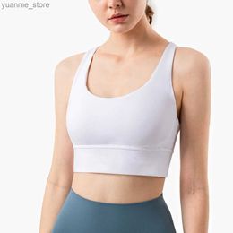 Yoga Outfits Vnazvnasi 2023 New Fabric Nylon Breathable Womens Yoga Top Bra Solid Color Sexy Sportswear Outdoor Sportswear Y240410