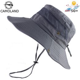 UPF 50 Bucket Hat Summer Men Women Fishing Boonie Hats UV Protection Long Large Wide Brim Bob Hiking Sun Outdoor Cap 240410