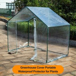 Reinforced Mini Greenhouse Outdoor Spire Small Gardening Green House Canopy Portable Hot House Cover Roll-Up Doors Balcony Terra