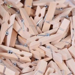 50 Stuks 25 Mm Kwaliteit Mini Lente Hout Clips Kleding Fotopapier Peg Pin Wasknijper Craft Clips Party Home Decoration