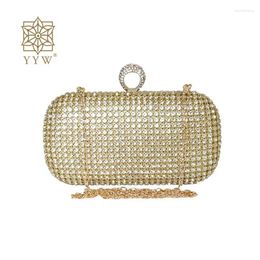 Evening Bags Gold Diamonds Women Luxury Clutch Shiny Crystal Ladies Cell Phone Pocket Purse Female Wallet For Party Quality Gift